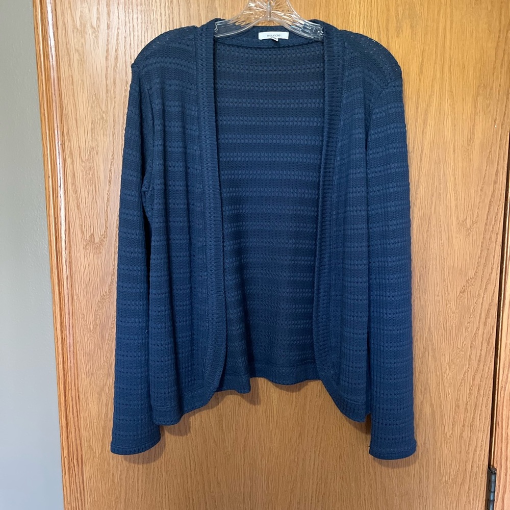 Maurices Navy Textured Open Cardigan